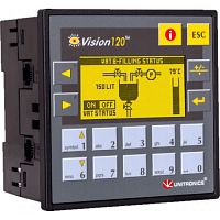 Контроллер V120-22-R34 ПЛК Vision экран 2.4 дюйма, вх./вых: 20DI, 2AI, 12RO Unitronics